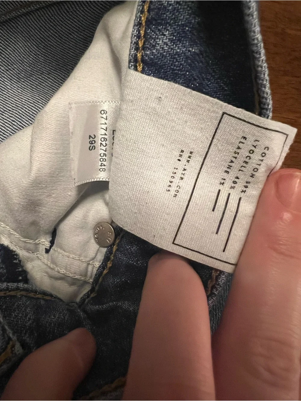 AYR The Lala Jeans Straight Leg True Story Medium Wash Womens 29S Minimalist